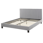 Bett mit Lattenrost Stoff POITIERS 160 x 200 cm Hellgrau
