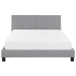 Bett mit Lattenrost Stoff POITIERS 180 x 200 cm Hellgrau