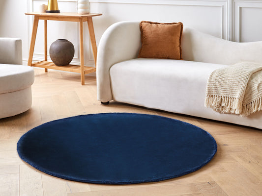 Teppich marineblau ⌀ 140 cm Kurzflor GESI II