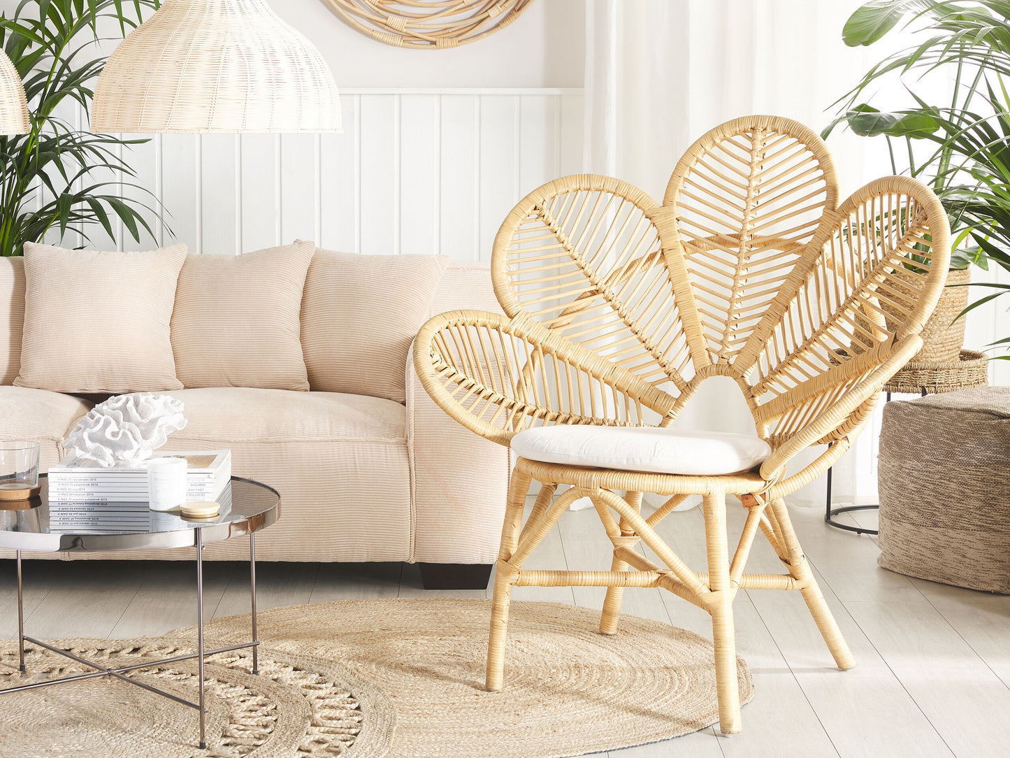 Pfauenstuhl FLORENTINE Rattan Naturfarben