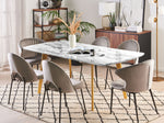 Ausziehbarer Esstisch MOSBY Weiss / Gold 160/200 cm 90 cm