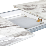 Ausziehbarer Esstisch MOSBY Weiss / Gold 160/200 cm 90 cm