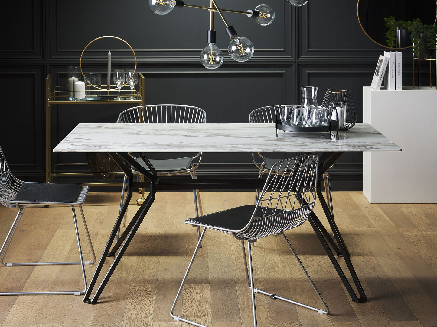 Esstisch BALLINA Weiss 160 cm 90 cm Sicherheitsglas