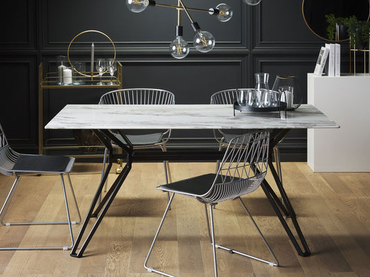 Esstisch BALLINA Weiss 160 cm 90 cm Sicherheitsglas