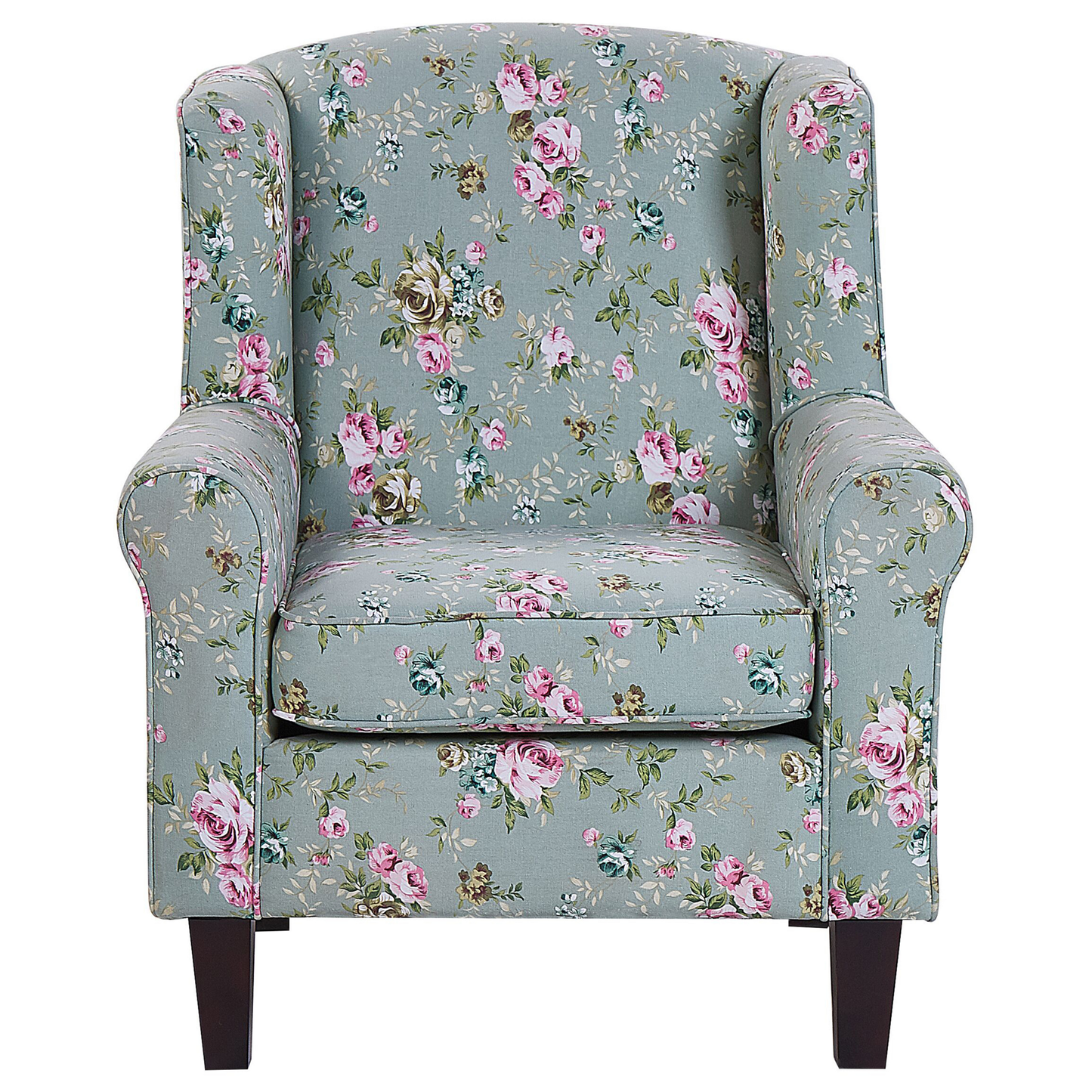 Ohrensessel HAMAR mit Fussstütze Stoff Grün