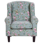 Ohrensessel HAMAR mit Fussstütze Stoff Grün