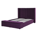 Bett mit Stauraumbank Samtstoff NOYERS 140 x 200 cm Purpur