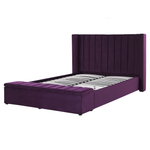 Polsterbett Samtstoff violett mit Stauraum 160 x 200 cm NOYERS