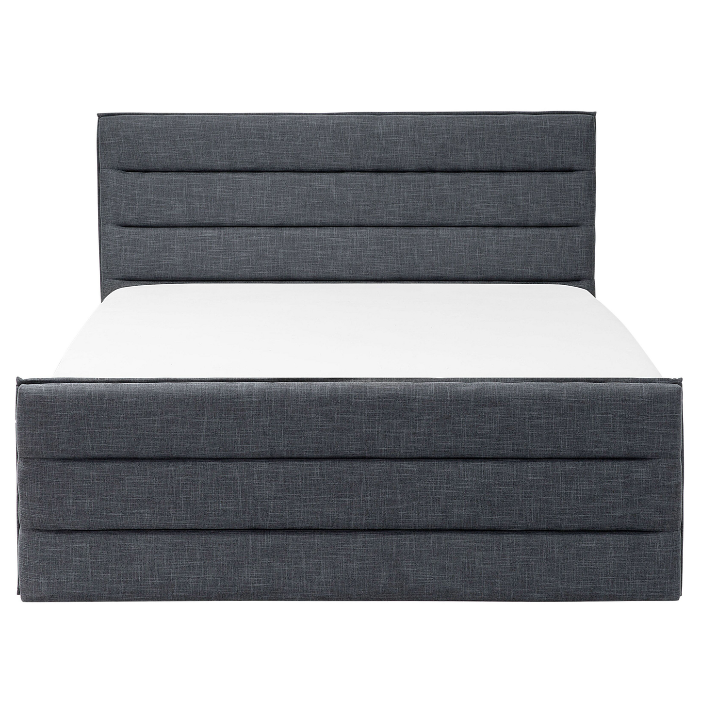 Bett mit Lattenrost Stoff VALBONNE 160 x 200 cm Dunkelgrau