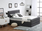 Bett mit Lattenrost Stoff VALBONNE 180 x 200 cm Dunkelgrau