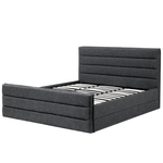 Bett mit Lattenrost Stoff VALBONNE 180 x 200 cm Dunkelgrau