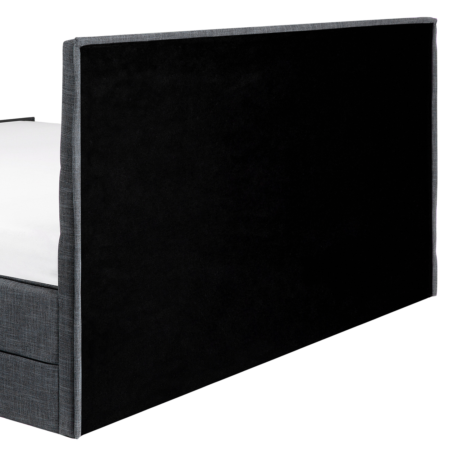 Bett mit Lattenrost Stoff VALBONNE 180 x 200 cm Dunkelgrau