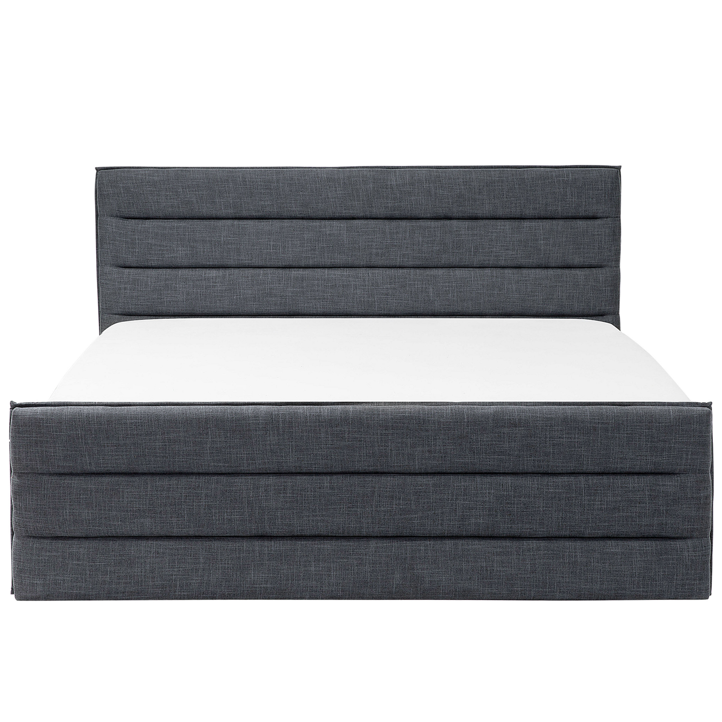 Bett mit Lattenrost Stoff VALBONNE 180 x 200 cm Dunkelgrau