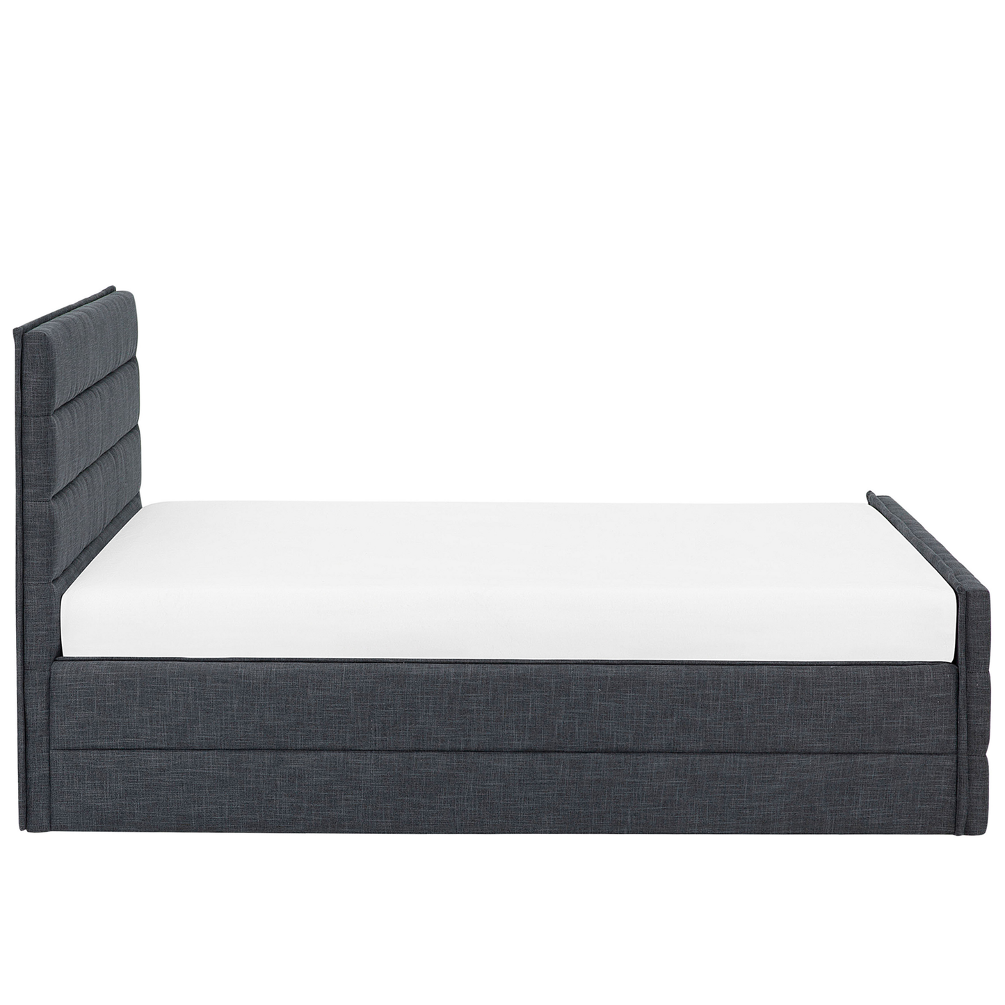 Bett mit Lattenrost Stoff VALBONNE 180 x 200 cm Dunkelgrau