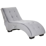 Chaiselongue Samtstoff mit Bluetooth Lautsprecher USB-Port hellgrau SIMORRE