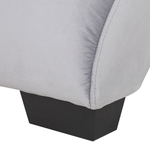 Chaiselongue Samtstoff mit Bluetooth Lautsprecher USB-Port hellgrau SIMORRE