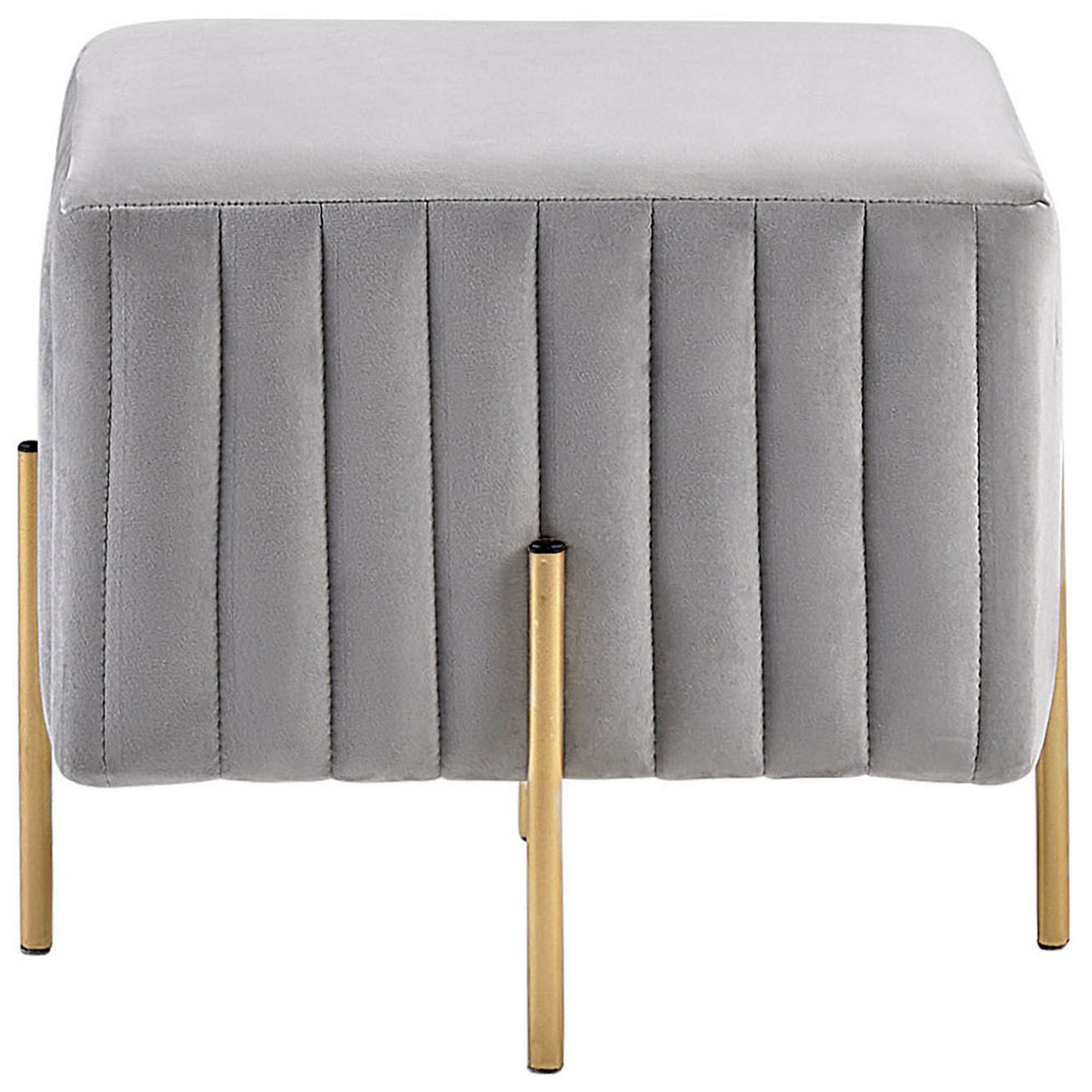 Pouf hellgrau Samtstoff 45 x 45 cm DAYTON