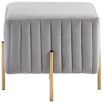 Pouf hellgrau Samtstoff 45 x 45 cm DAYTON