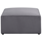 Ottomane Cord grau quadratisch 83 x 83 cm LEMVIG