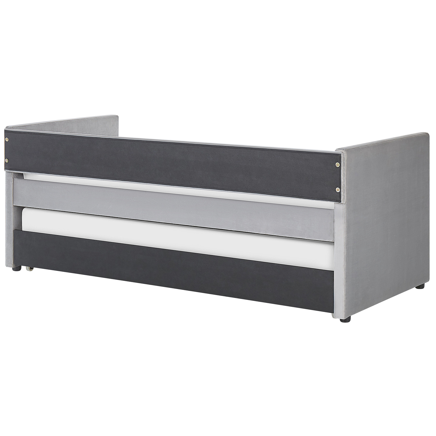 Ausziehbett Samtstoff TROYES 90 x 200 cm Hellgrau