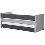 Ausziehbett Samtstoff TROYES 90 x 200 cm Hellgrau