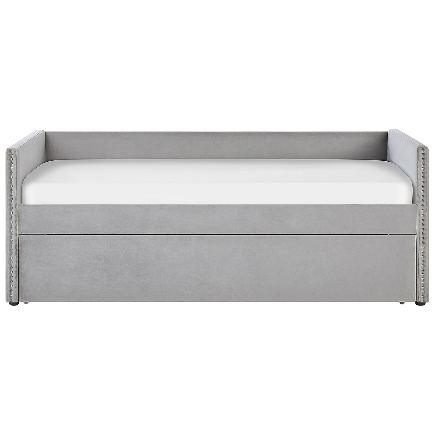 Ausziehbett Samtstoff TROYES 90 x 200 cm Hellgrau