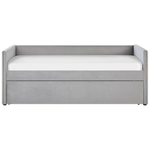 Ausziehbett Samtstoff TROYES 90 x 200 cm Hellgrau