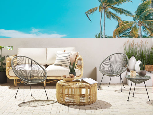Gartenstuhl 2er Set ACAPULCO II Polyrattan Dunkelgrau