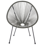 Gartenstuhl 2er Set ACAPULCO II Polyrattan Dunkelgrau