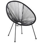 Gartenstuhl 2er Set ACAPULCO II Polyrattan Schwarz