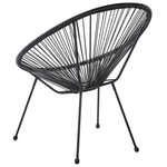 Gartenstuhl 2er Set ACAPULCO II Polyrattan Schwarz