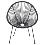 Gartenstuhl 2er Set ACAPULCO II Polyrattan Schwarz