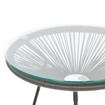 Bistro Set ACAPULCO II Polyrattan Dunkelgrau