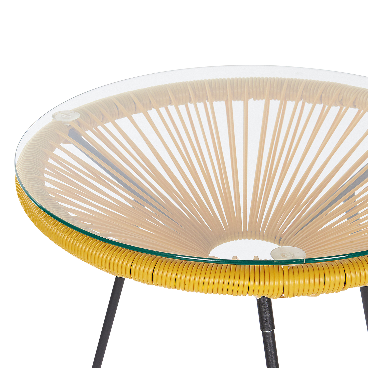 Bistro Set ACAPULCO II Polyrattan Gelb