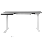 Schreibtisch linksseitig schwarz / weiss 160 x 110 cm elektrisch höhenverstellbar DESTIN II