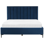 Bett mit Stauraum Samtstoff SEZANNE 180 x 200 cm Marineblau