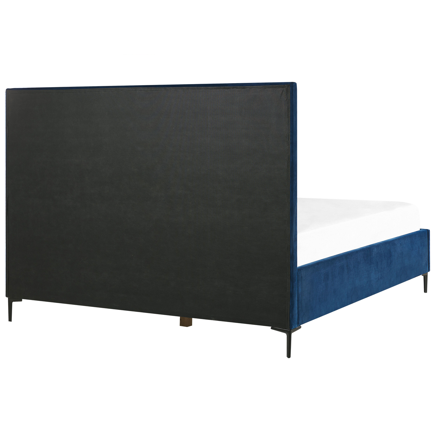 Bett mit Stauraum Samtstoff SEZANNE 180 x 200 cm Marineblau