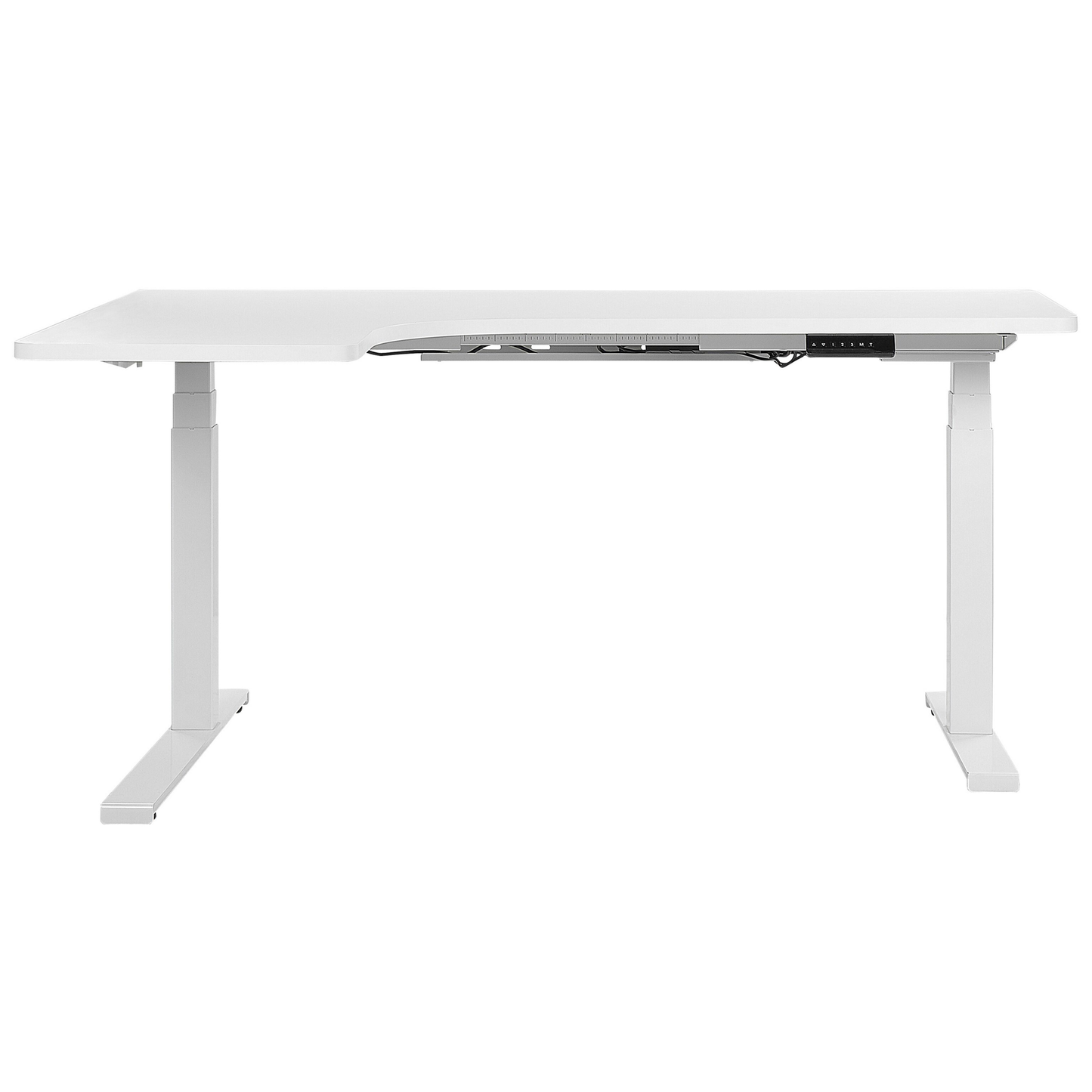 Schreibtisch linksseitig weiss 160 x 110 cm elektrisch höhenverstellbar DESTIN II