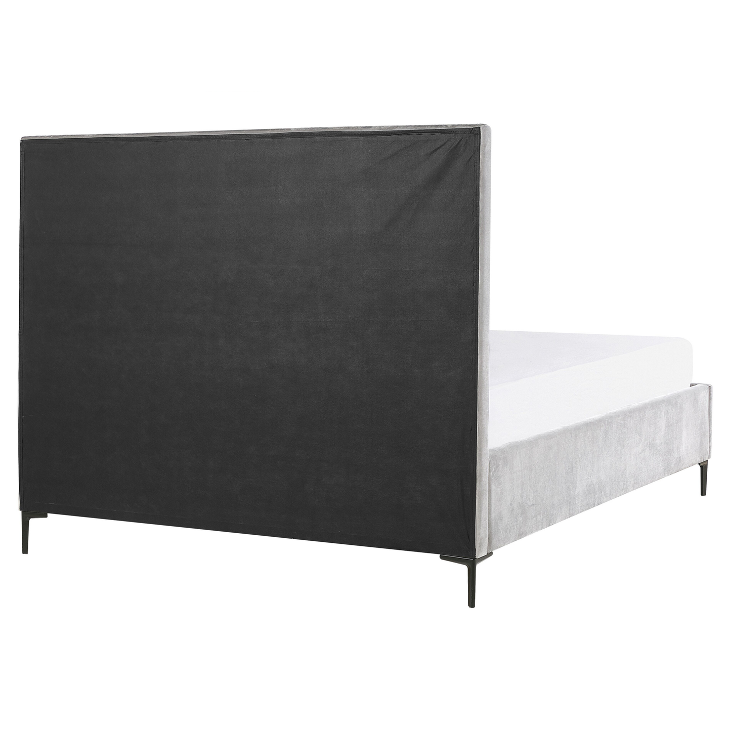Bett mit Stauraum Samtstoff SEZANNE 160 x 200 cm Hellgrau