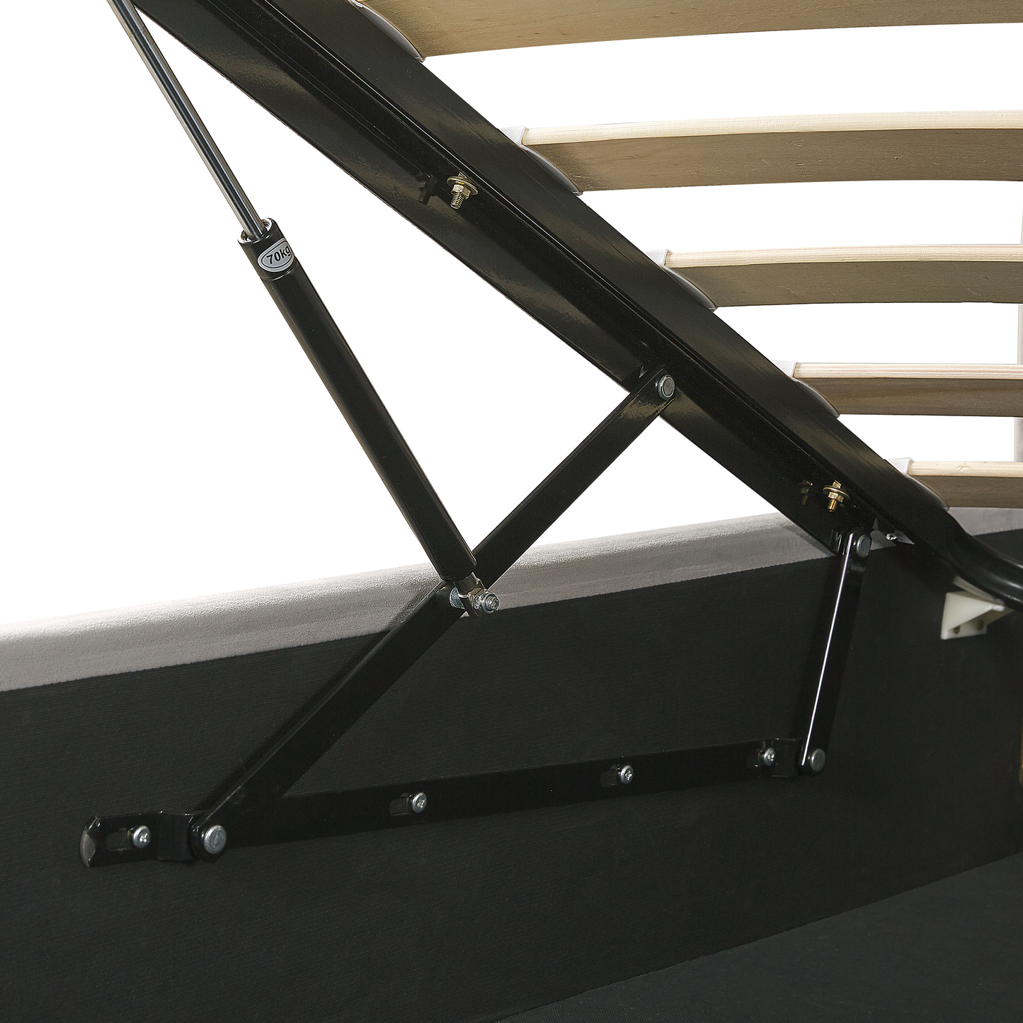 Bett mit Stauraum Samtstoff SEZANNE 160 x 200 cm Hellgrau