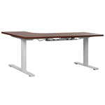 Schreibtisch rechtsseitig braun / weiss 160 x 110 cm elektrisch höhenverstellbar DESTIN II