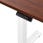 Schreibtisch rechtsseitig braun / weiss 160 x 110 cm elektrisch höhenverstellbar DESTIN II