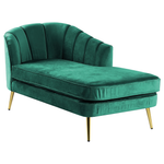 Chaiselongue Samtstoff smaragdgrün linksseitig ALLIER