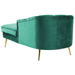 Chaiselongue Samtstoff smaragdgrün linksseitig ALLIER