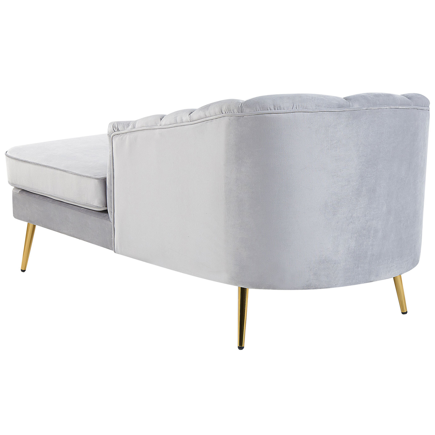 Chaiselongue Samtstoff hellgrau linksseitig ALLIER