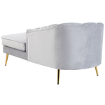 Chaiselongue Samtstoff hellgrau linksseitig ALLIER
