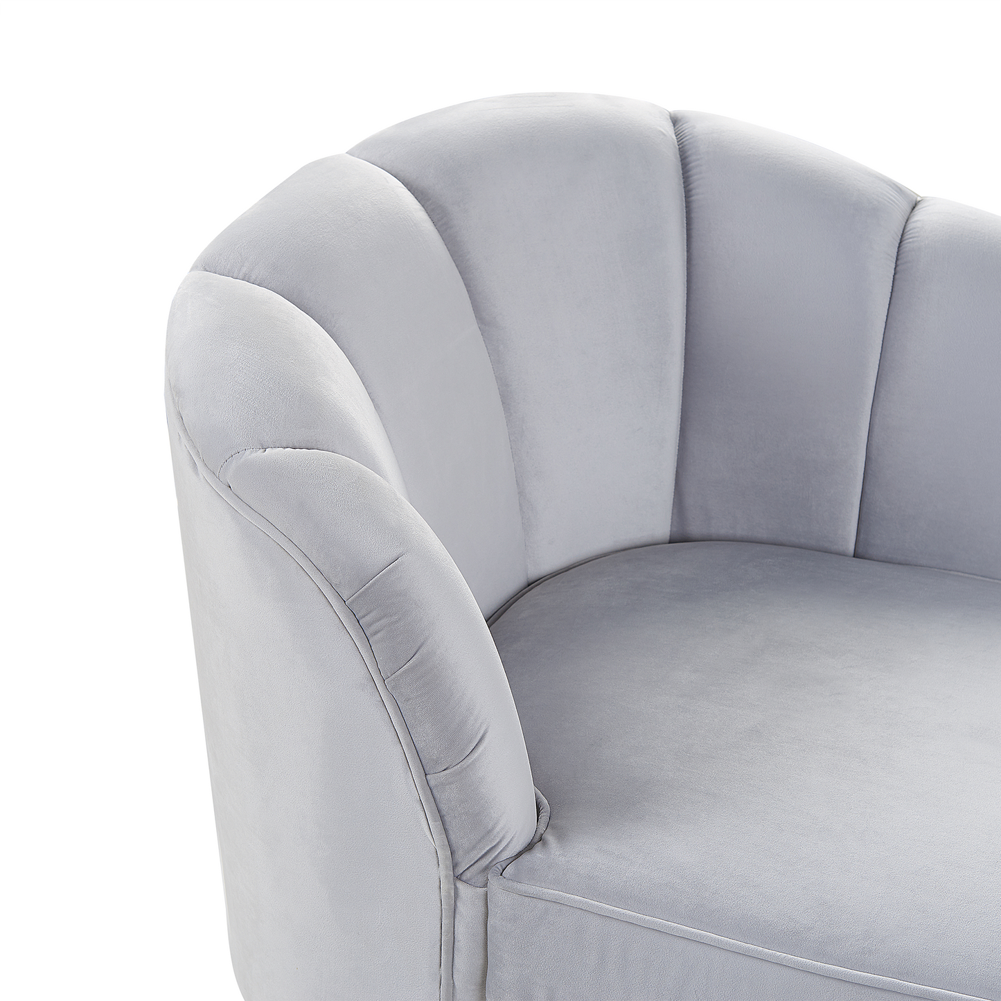 Chaiselongue Samtstoff hellgrau linksseitig ALLIER