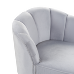 Chaiselongue Samtstoff hellgrau linksseitig ALLIER