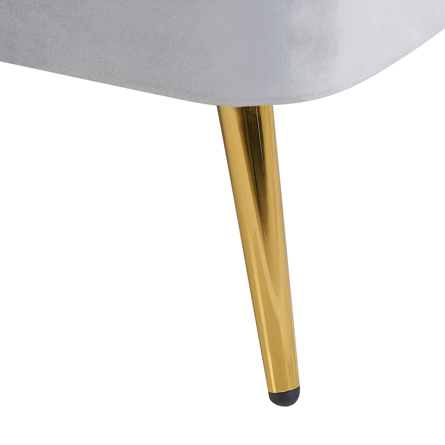Chaiselongue Samtstoff hellgrau linksseitig ALLIER