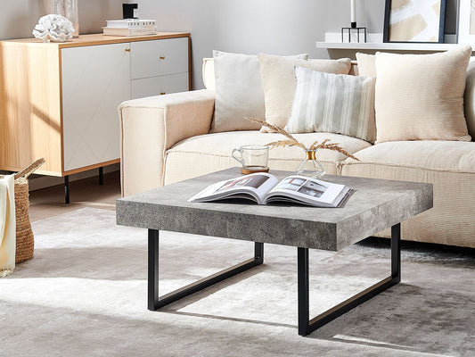 Couchtisch Betonoptik / schwarz 75 x 75 cm DELUZ
